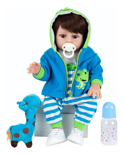 Brastoy Sapo Boneca Bebe Reborn Nino 100% Silicone 48cm